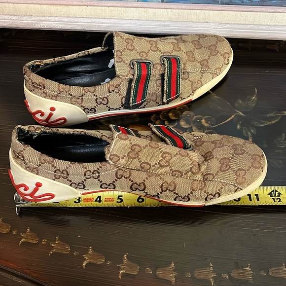 VTG Gucci Fashion GG Monogram Canvas Velcro Sneakers size 46 - Picture 10 of 16